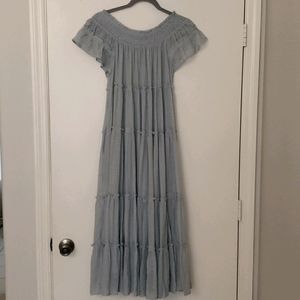 Midi Tiered Off Shoulder Dress